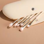 9 Beige Makeup Brushes Synthetic Fluff Beauty Tools