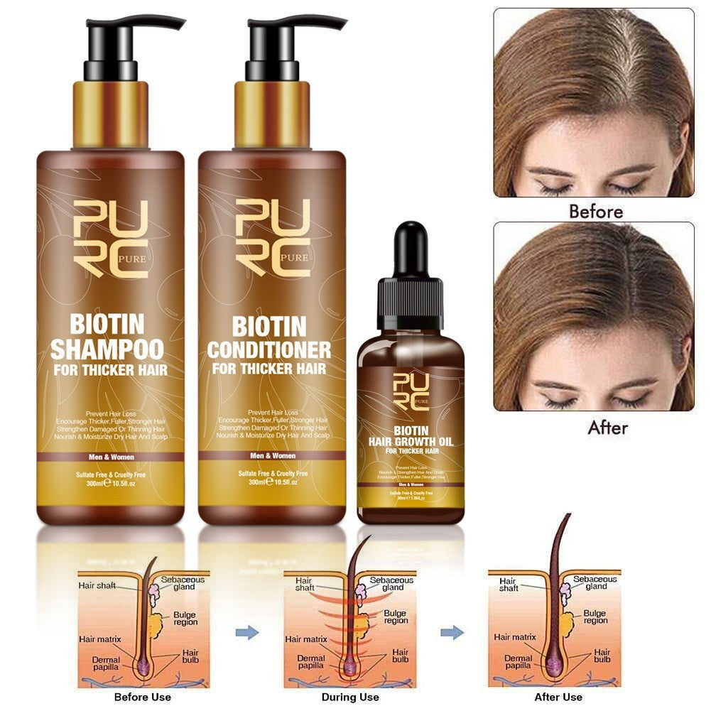 PURC Hair Care Ginger Biotin Three-piece Shampoo Conditioner